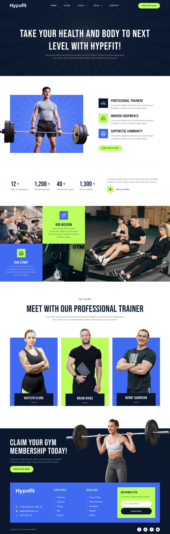 Hypefit ? Personal Trainer & Fitness Elementor Template Kit