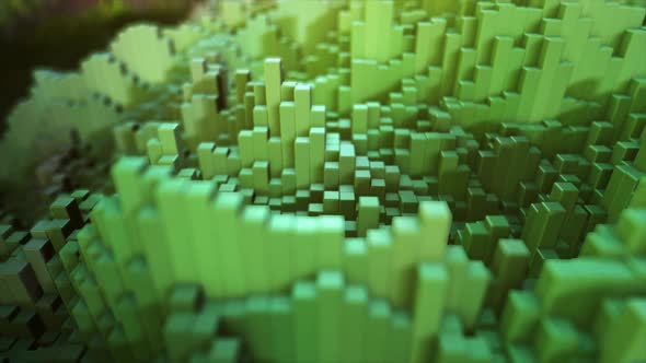 Abstract Modern Green Cube Background