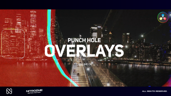 Punch Hole Overlays Vol. 06 for DaVinci Resolve