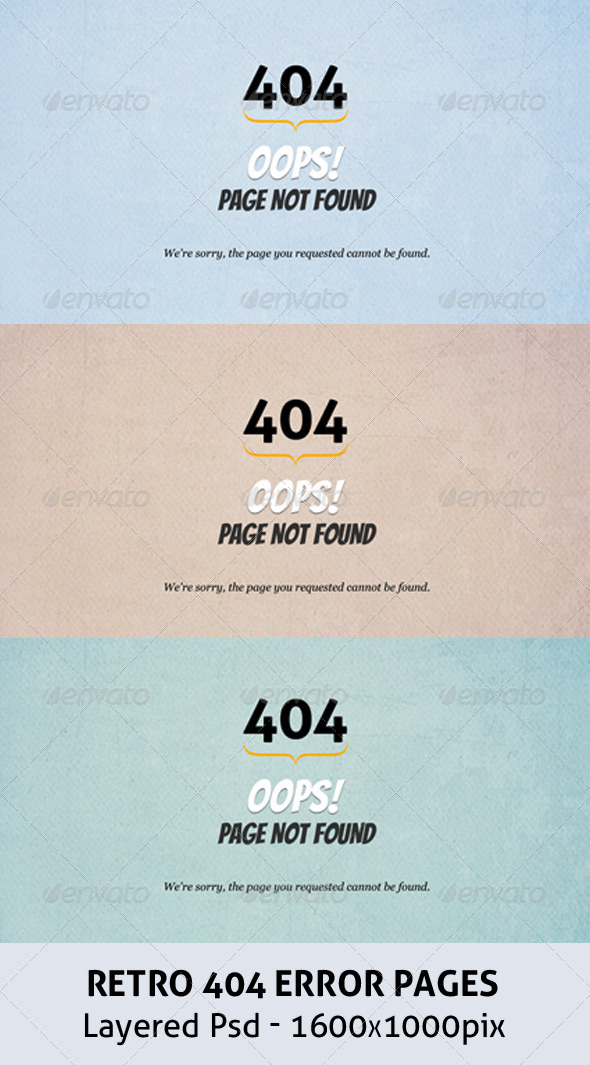 Retro 404 Error Pages - 404 Pages Web Elements