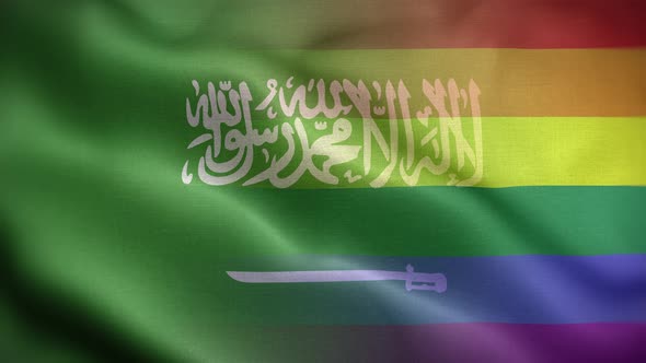LGBT Saudi Arabia Flag Loop Background 4K