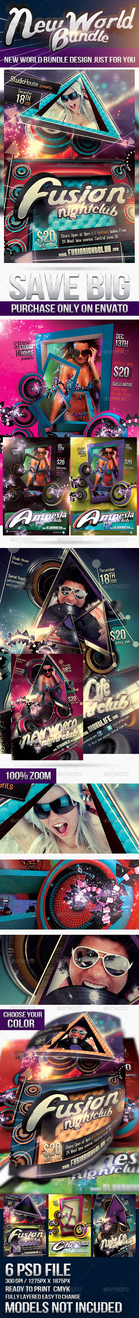 New World Bundle Party Flyers - Flyers Print Templates