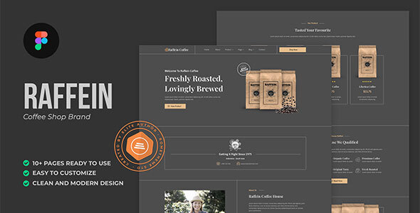 Raffein - Coffee Shop Brand Figma Template