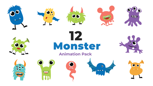 Cute Monster 2D Character Animation Scene
