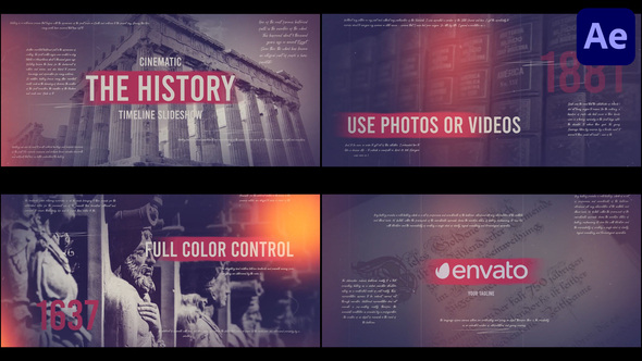 The Cinematic History Slideshow for After Effects