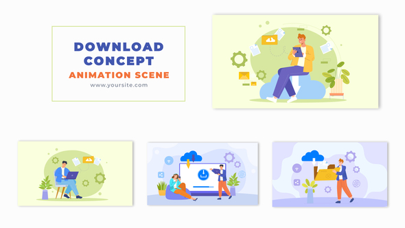 File Download Concept Vector Design Animation Scene