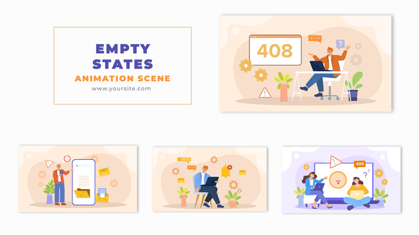 Flat 2D Empty States Concept Scene Vector Design Animation Scene