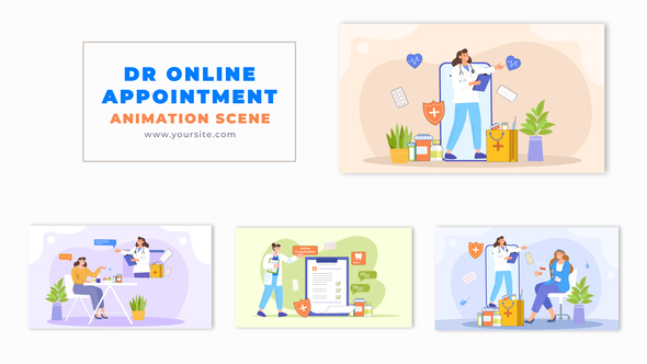 Online Doctor Appointment and Consultation Animation Scene