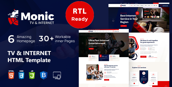 Monic - TV & Internet HTML Template & RTL Ready