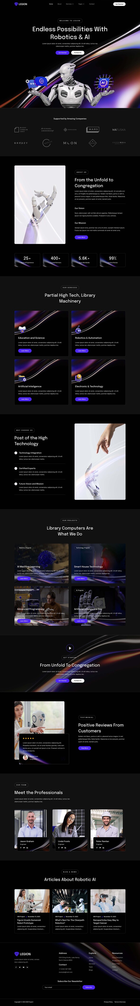 Legion - Artificial Intelligence & Robotics Elementor Template Kit