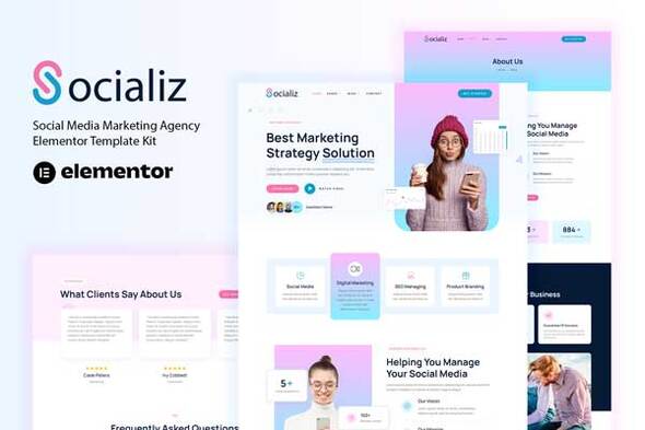 Socializ - Social Media Marketing Agency Elementor Template Kit