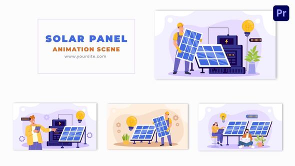 Solar Panel Technician Flat 2D Vector Art Animation Scene