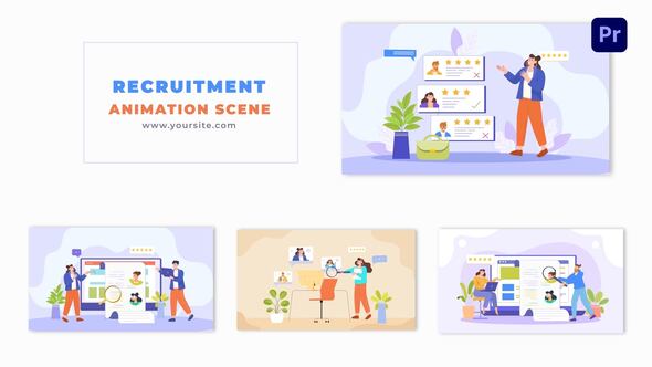 Creative Vector Design HR Recruitment Resume Animation Scene