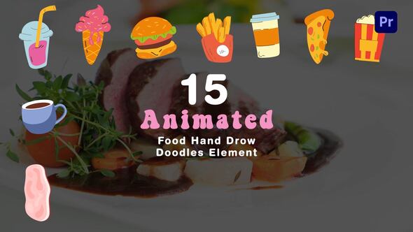 Fast Food Doodle Elements Stock Animation Scene