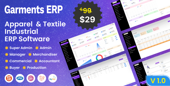 Garments ERP   Apparel  & Textile Industrial ERP Software