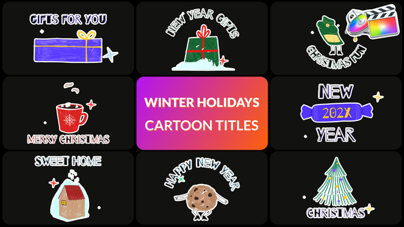 Winter Holidays Cartoon Titles | FCPX