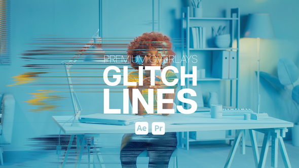 Premium Overlays Glitch Lines Elements template preview