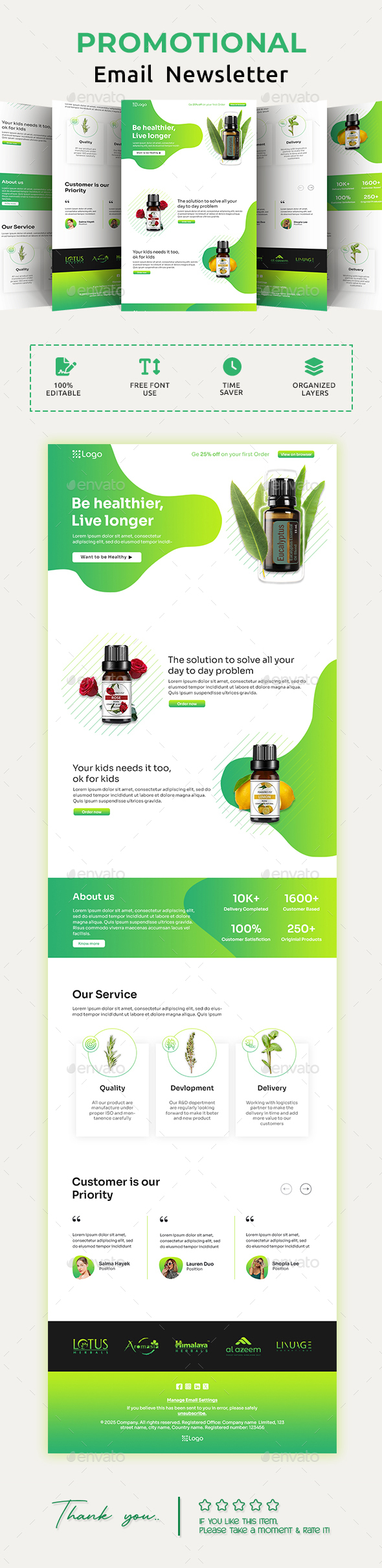 [DOWNLOAD]Organic Oil & Serum Email Newsletter PSD Template