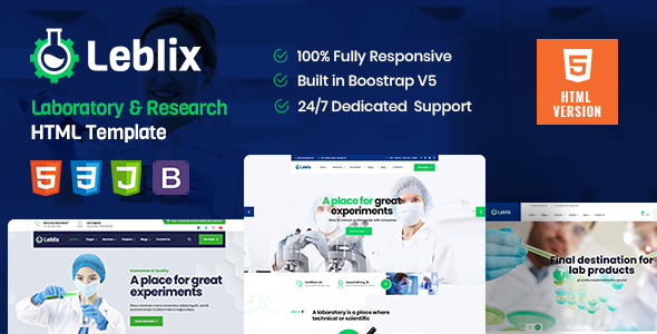 Leblix - Laboratory & Research HTML Template