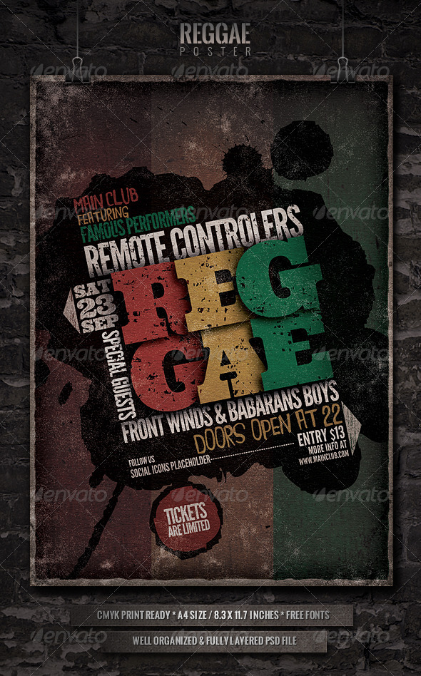 Reggae - Flyer/Poster Template - Concerts Events