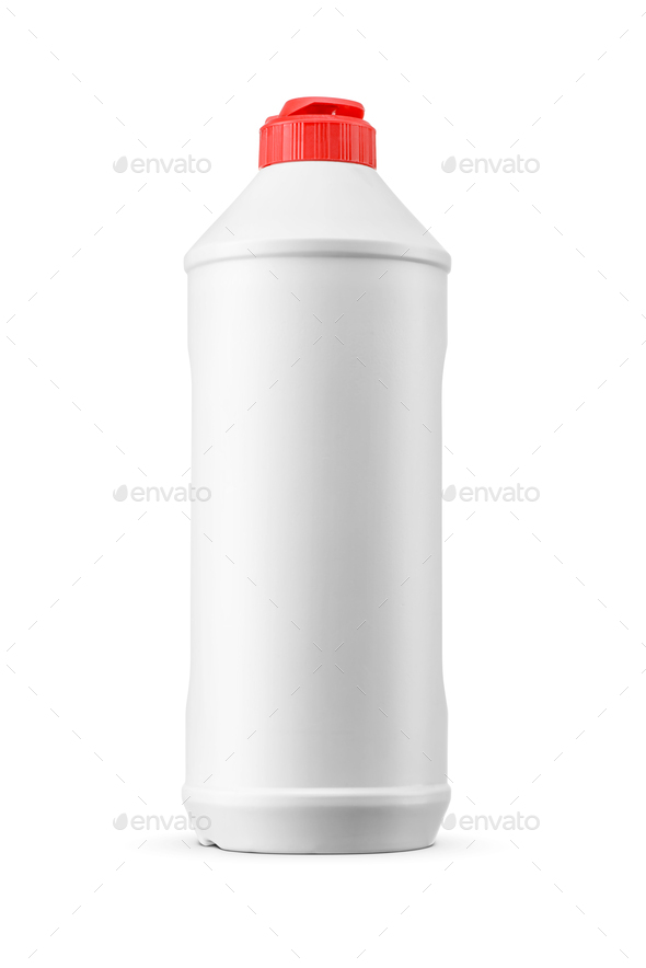 Dish soap. Dishwashing liquid detergent in the blank plastic bottle isolated on white.