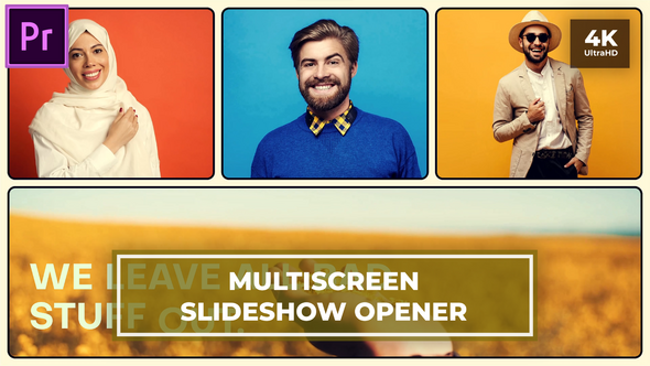 Multiscreen Slideshow | Split Screen Opener | Dynamic Intro MOGRT for Premier Pro