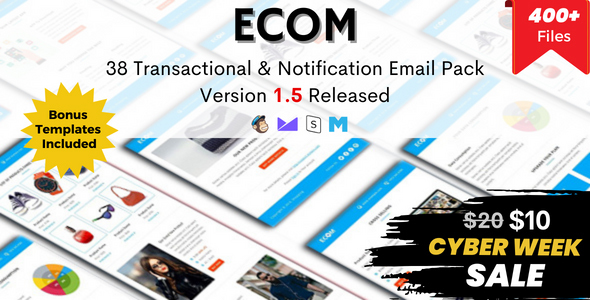 ECOM - Transactional and Notification Email Templates Mega Bundle