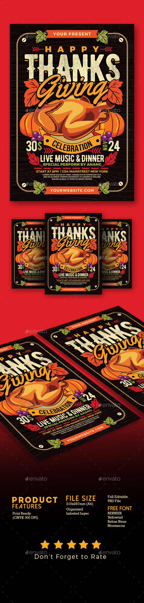 Thanksgiving Dinner Celebration Flyer