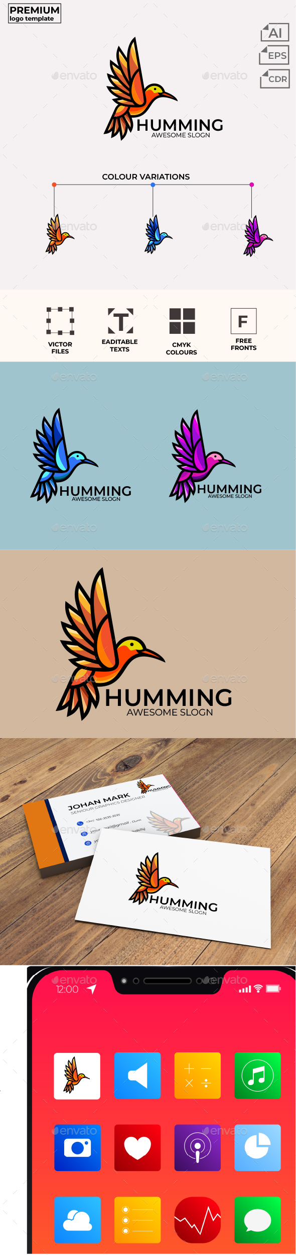 HUMMING BIRD LOGO DESIGN
