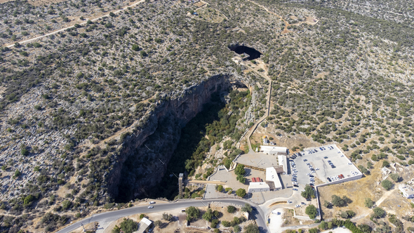 Heaven and hell (Cennet and Cehennem) are two large sinkholes, Mersin Province, Turkey