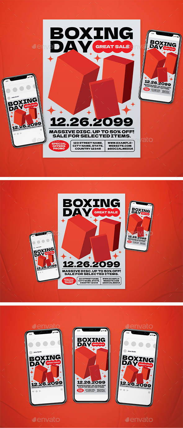 Boxing Day Event Flyer Set