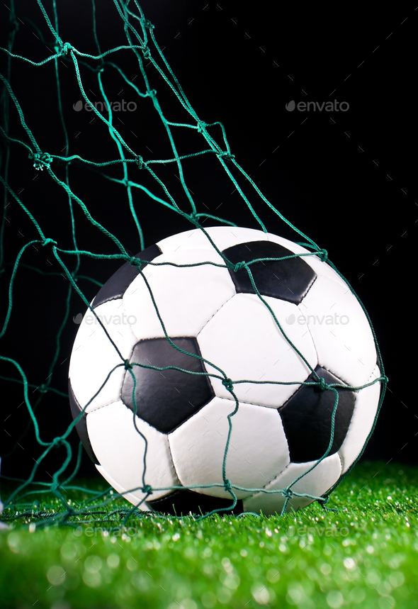 soccer ball in the net gate