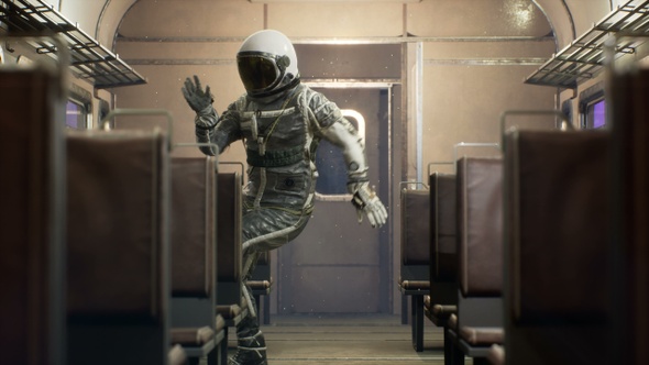 An Astronaut Dances On An Interstellar Space Train