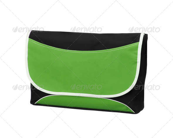 Green bag isolated on white background - Stock Photo - Images