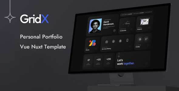 GridX – Personal Portfolio Vue Nuxt Template