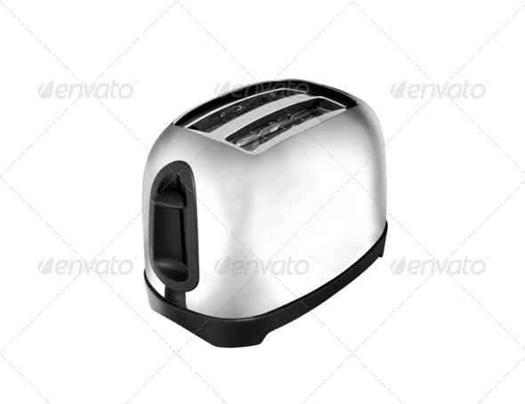 Bread toaster isolated on white - Stock Photo - Images