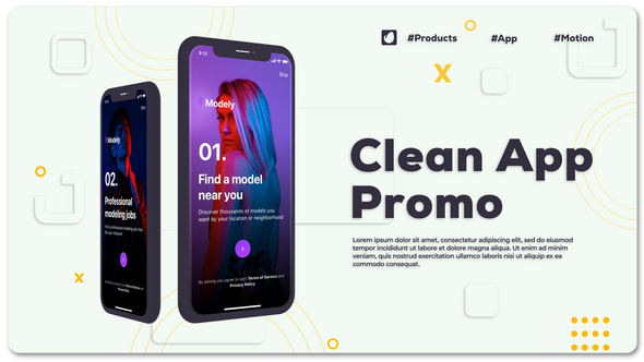 Clean App Promo Premiere Pro template preview