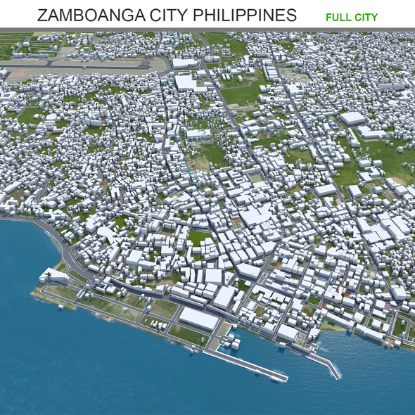 Zamboanga City Philippines 3d model 65km