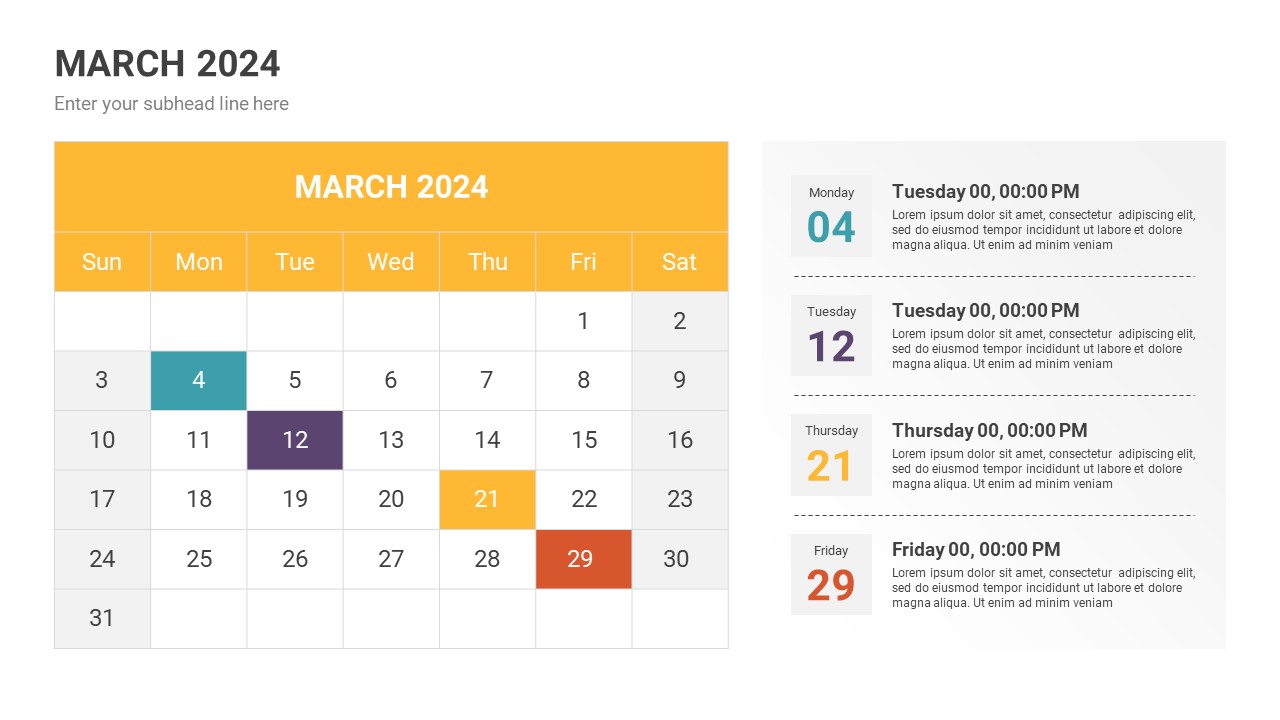 Calendar 2024 PowerPoint Template, Presentation Templates | GraphicRiver