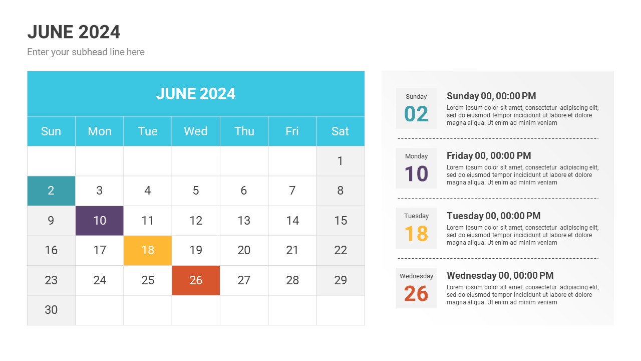 Calendar 2024 PowerPoint Template, Presentation Templates GraphicRiver