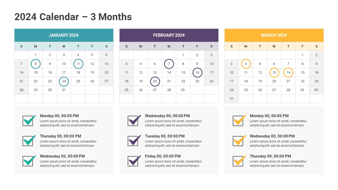 Calendar 2024 PowerPoint Template, Presentation Templates GraphicRiver