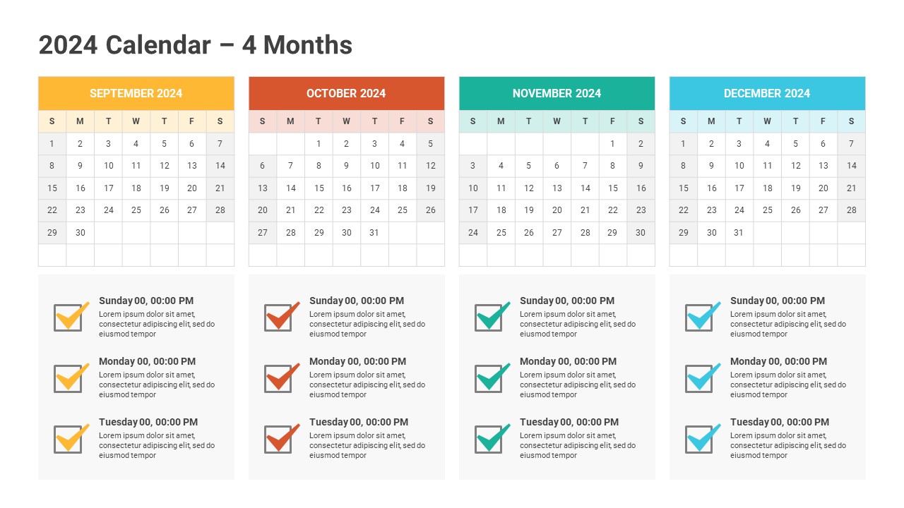 Calendar 2024 PowerPoint Template, Presentation Templates GraphicRiver