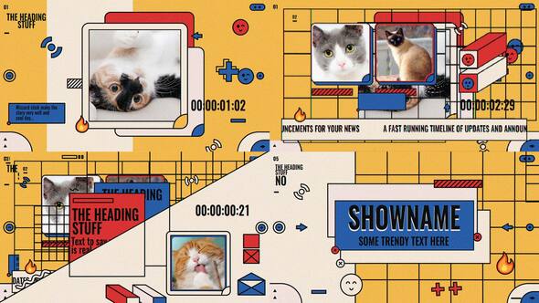 Neo-Brutalism Opener Premiere Pro template preview