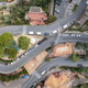 Aerial view from drone of curves of mountain road. Transportation and infrastructure concept - PhotoDune Item for Sale