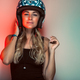Stylish fashionable biker girl in helmet - PhotoDune Item for Sale