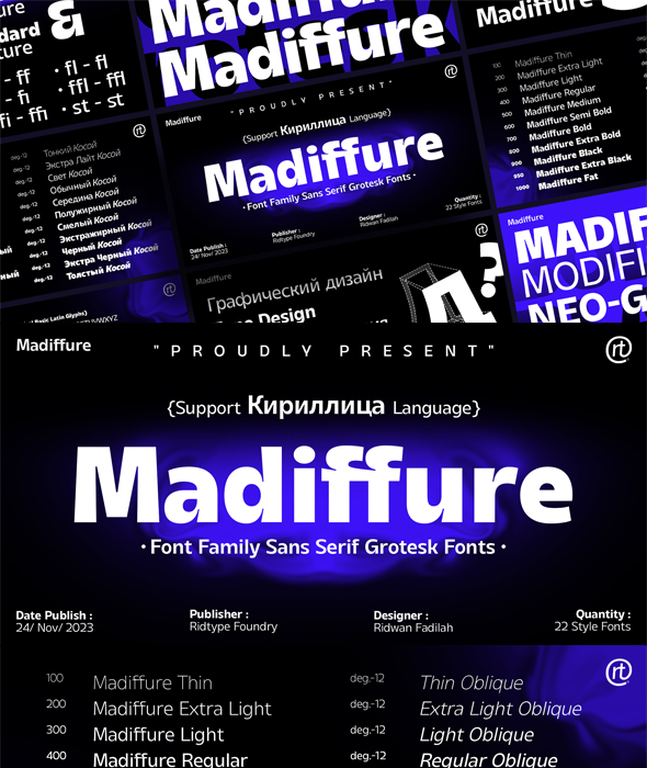 Madiffure Font Family - Grotesk Font
