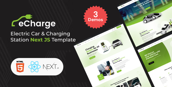 Echarge – Electric Vehicle Charging Station React NextJs Template