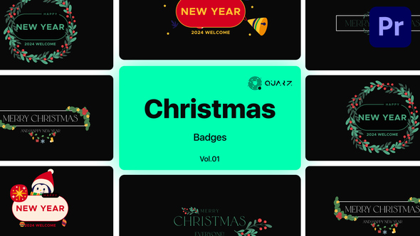Christmas Badges for Premiere Pro Vol. 01