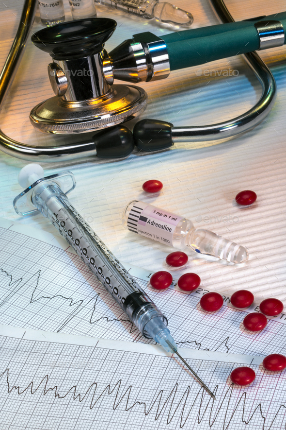 Heart Attack - Emergency Injection of Adrenaline Stock Photo by ...
