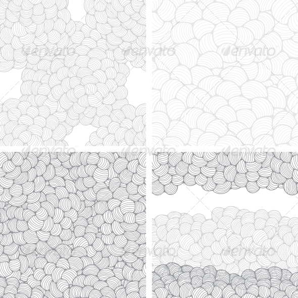 Seamless Abstract Wave Hand-Drawn Patterns - Patterns Decorative